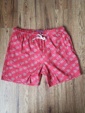 Blue Wave Men's Red Floral Swim Shorts Board Shorts Size XL